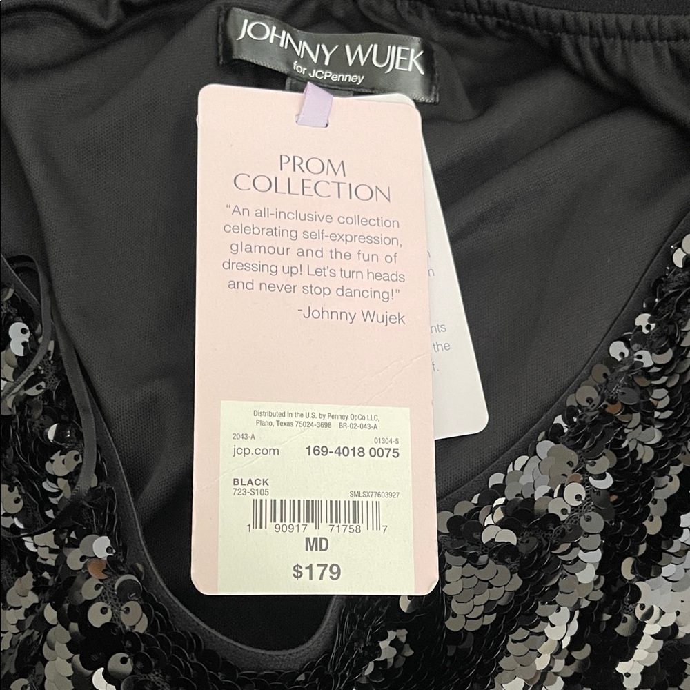 Johnny Wujek Glamorous Midnight Black Sequin Maxi Skirt - Picture 6 of 7